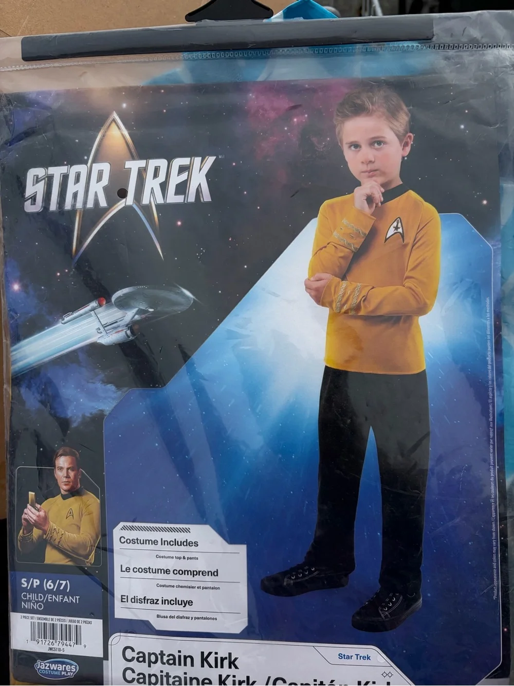 Jazwares Star Trek Captain👨‍✈️Kirk Child👦🏻Halloween🎃Costume Sz S (6/7)